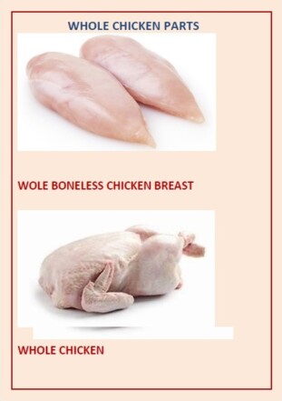 Poulet entier et filet de poulet