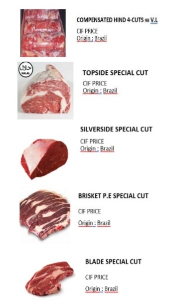 Morceaux de viande bovine dans emballage sous-vide