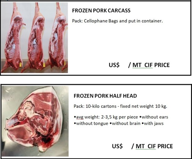 Morceaux de porc