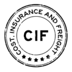 Tampon CIF pour la certification du mode de transport avec assurance selon les règles Incoterms