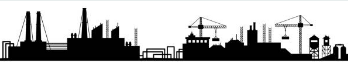 Dessin en noir et blanc d'une raffinerie pour illustration d'une transaction de pétrole avec une procédure CIF ASWP